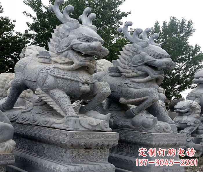 烟台古典精美麒麟雕塑