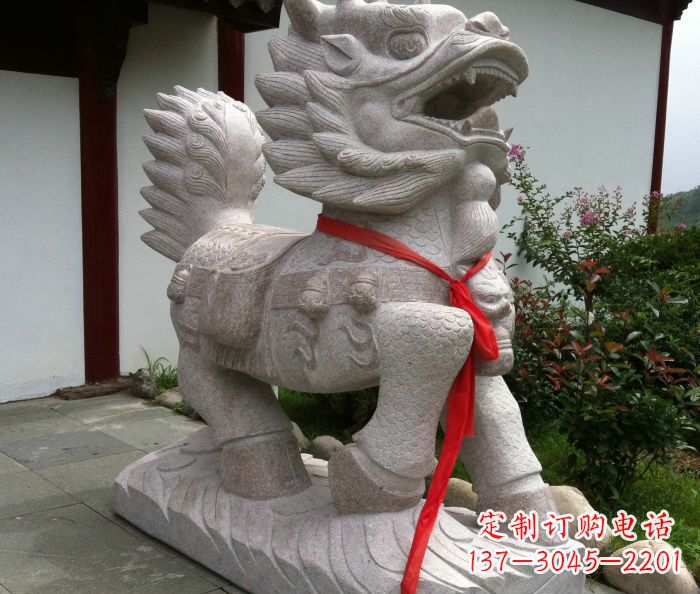 烟台古典神麒麟石雕,令人叹为观止的精美艺术