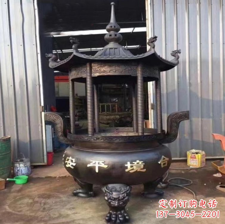 烟台精美古代铜香炉雕塑,成就您的家庭情调
