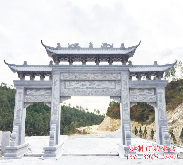 烟台中领雕塑精美牌坊雕塑