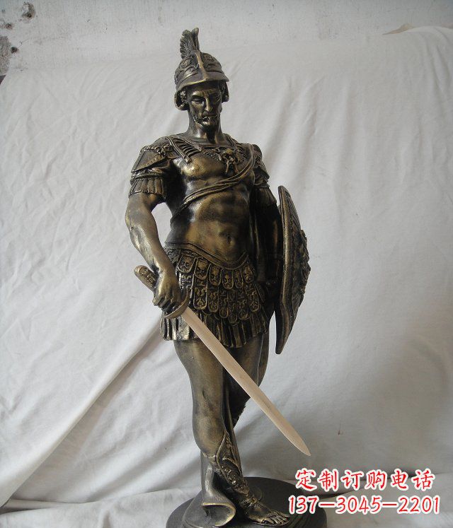 烟台古罗马风格的玻璃钢战士雕塑