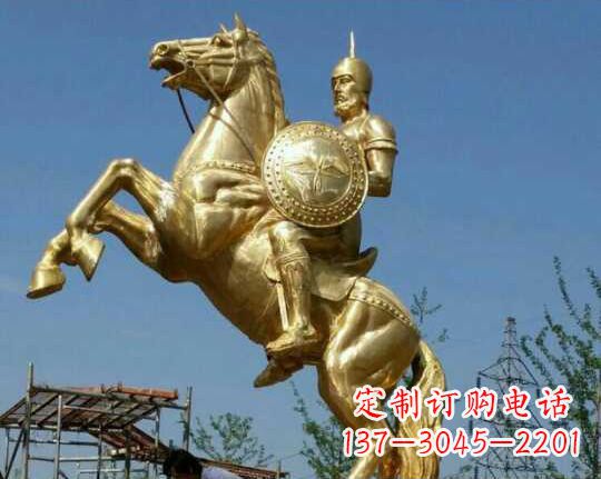 烟台古罗马战士骑马铜雕——让你呈现最传统的骑士风采