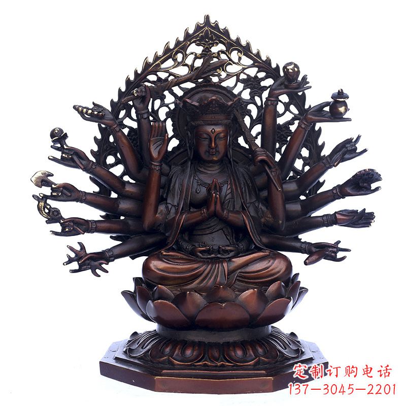 烟台精致古铜观音雕塑