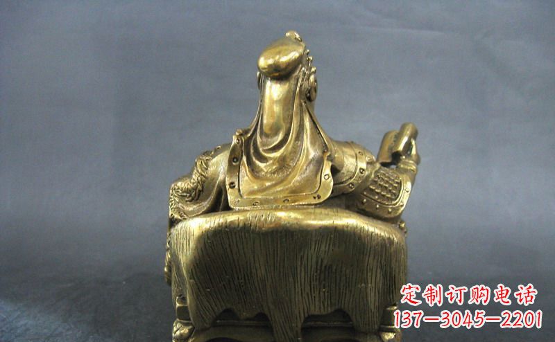 烟台关公读春秋武财神铜雕