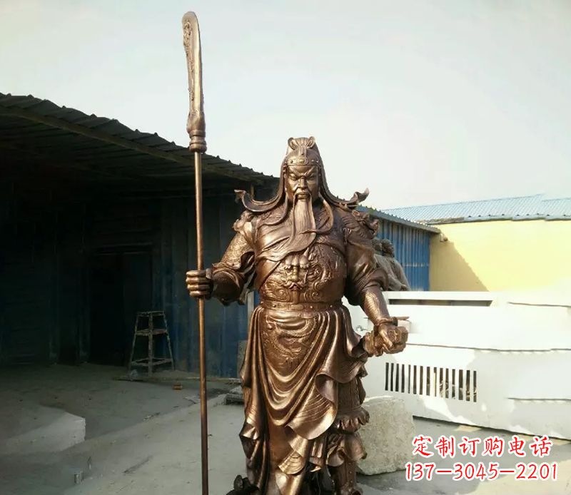 烟台中领雕塑定制关公铜雕