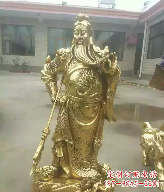 烟台关公提刀武财神铜雕 (3)