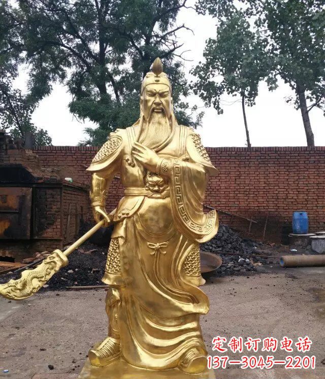烟台关公提刀武财神铜雕 (4)