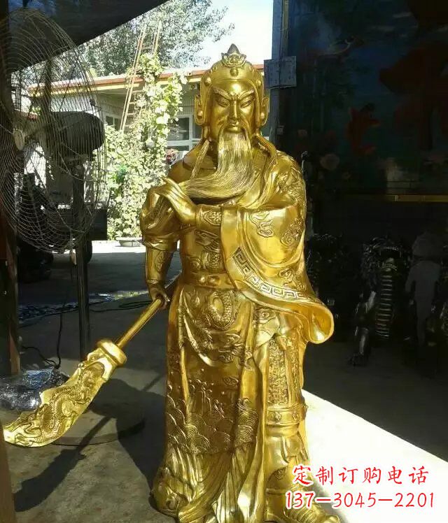烟台关公提刀武财神铜雕 (6)