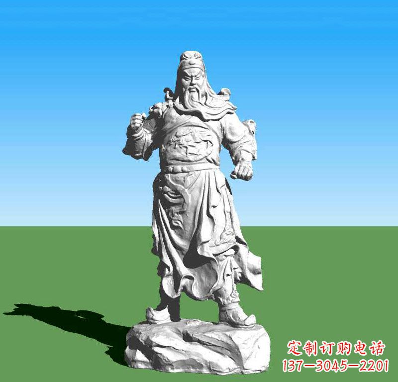 烟台关云长关羽雕塑,让关羽永驻古代