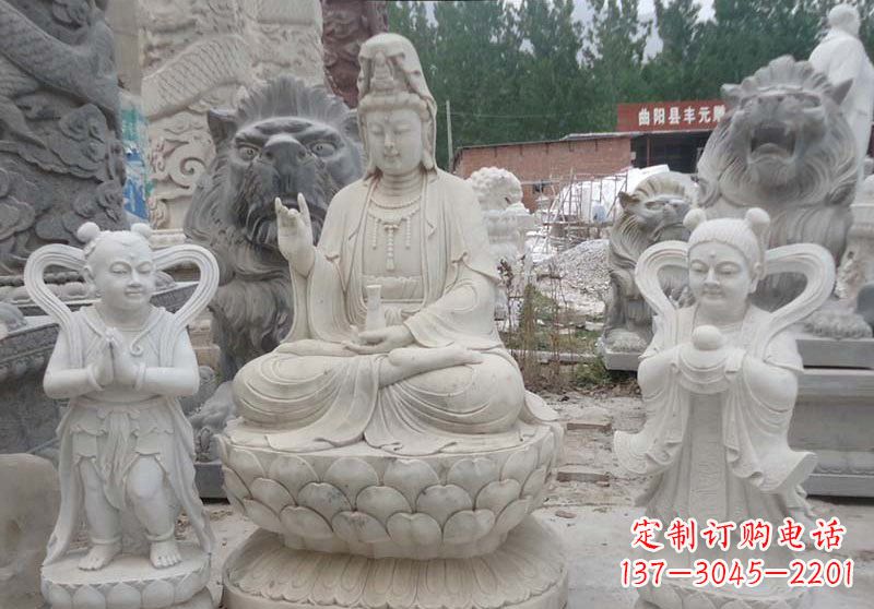 烟台观音菩萨善财童子和龙女雕塑