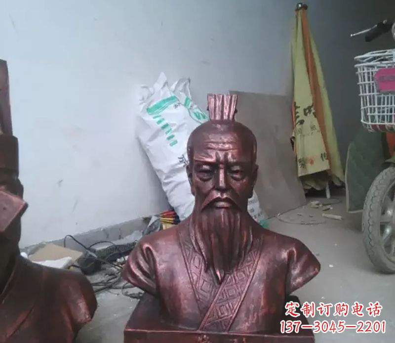 烟台管仲古代人物胸像铜雕