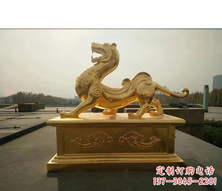 烟台精美雕刻,精致纯铜白虎神兽雕塑