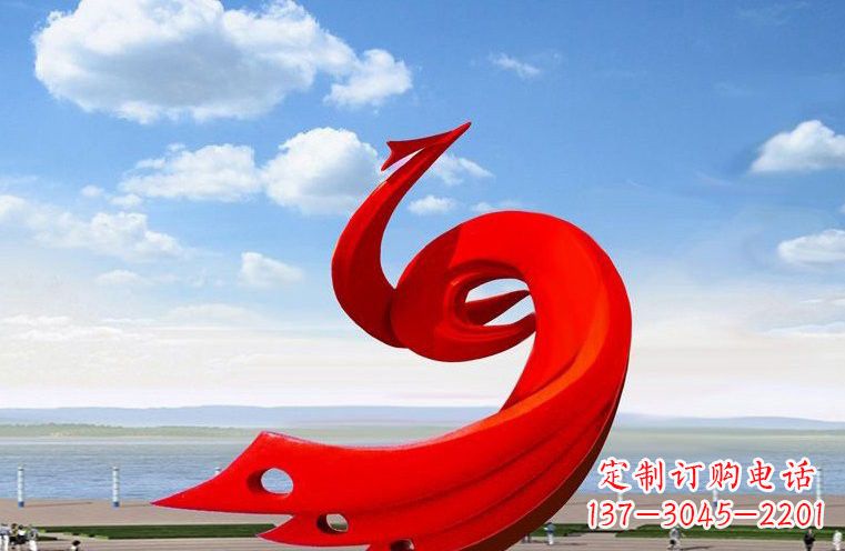 烟台广场不锈钢抽象凤凰222