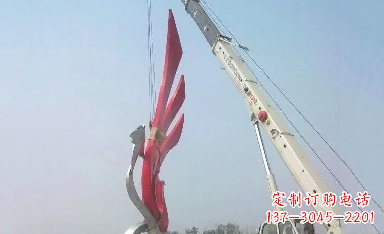 烟台独特而精致的不锈钢抽象凤凰雕塑
