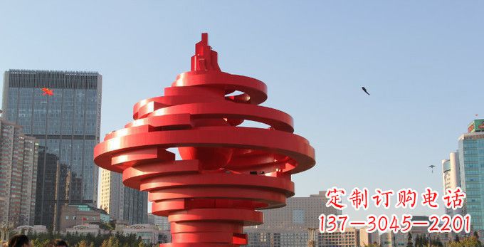 烟台不锈钢抽象火炬雕塑,展现活力与坚强