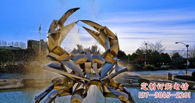 烟台优美雅致的不锈钢螃蟹抽象雕塑