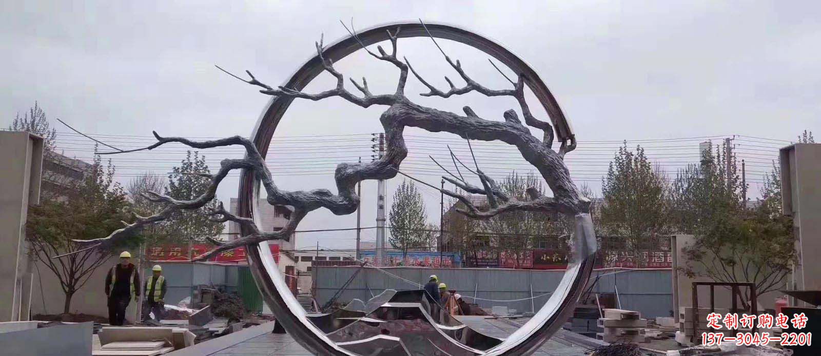 烟台精致不锈钢抽象树枝雕塑