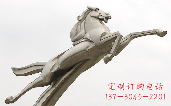 烟台广场不锈钢抽象一马当先景观雕塑