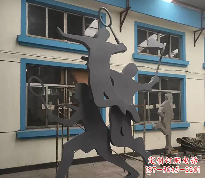 烟台不锈钢羽毛球运动雕塑