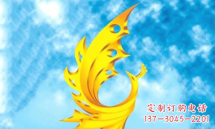 烟台中领雕塑-不锈钢凤凰雕塑
