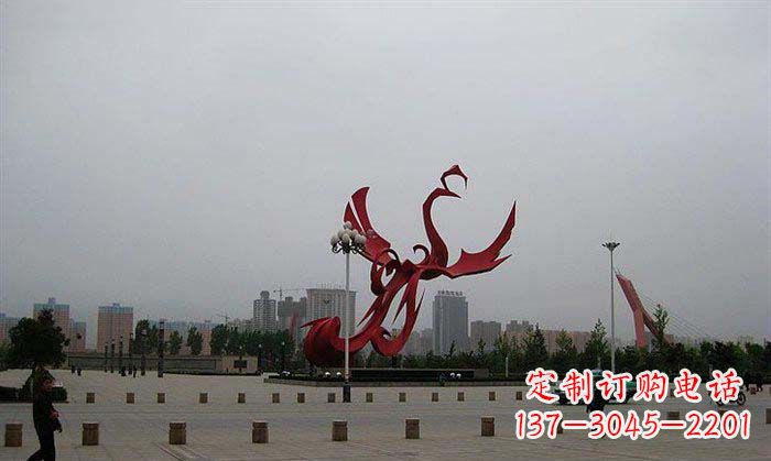 烟台广场不锈钢凤凰展翅雕塑