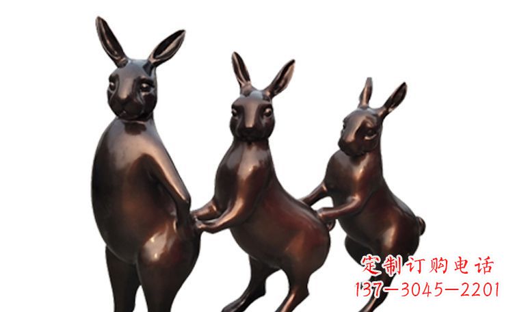 烟台天马行空的不锈钢光面兔子雕塑