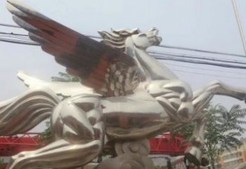 烟台流畅优美的不锈钢飞马雕塑
