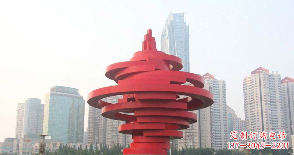 烟台广场不锈钢火炬景观雕塑1