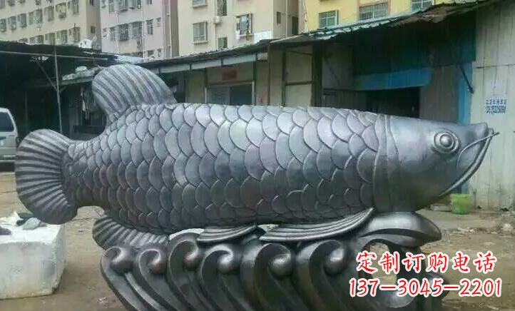 烟台广场不锈钢金龙鱼雕塑 (2)
