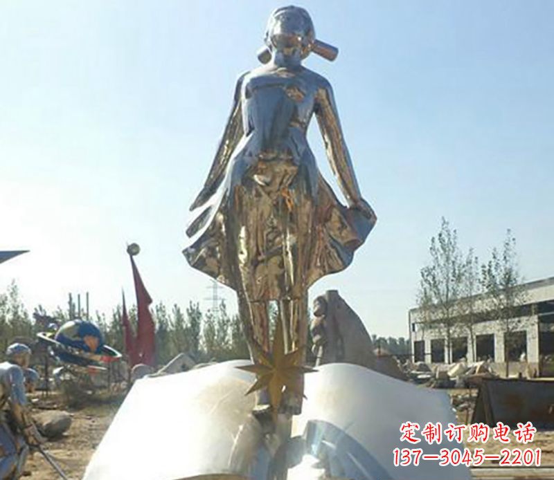 烟台艺术精灵,不锈钢美女雕塑