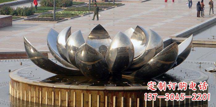 烟台广场不锈钢莲花喷泉雕塑