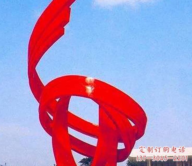 烟台广场不锈钢螺旋飘带景观雕塑
