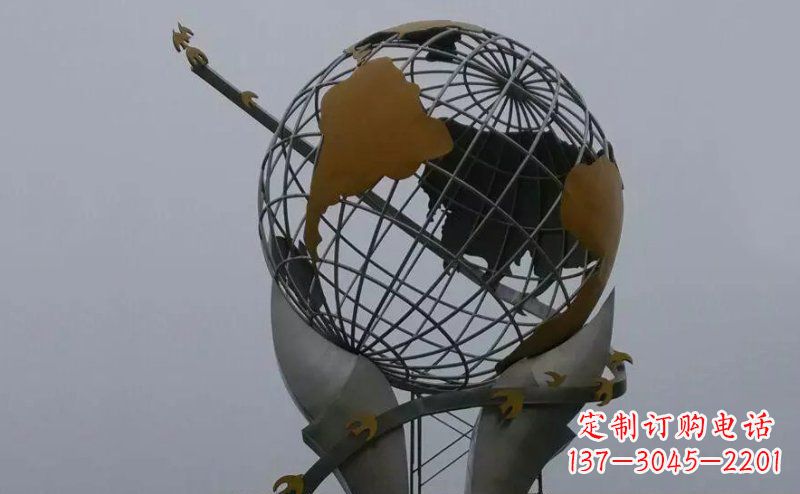 烟台广场不锈钢手托地球雕塑