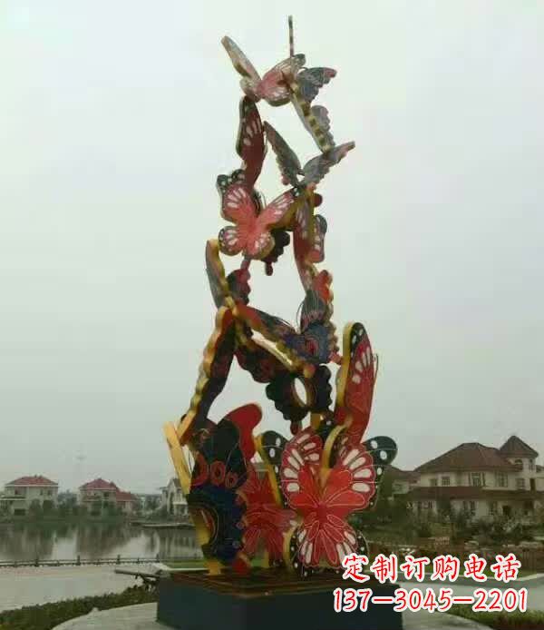 烟台中领雕塑:精美不锈钢蝴蝶雕塑