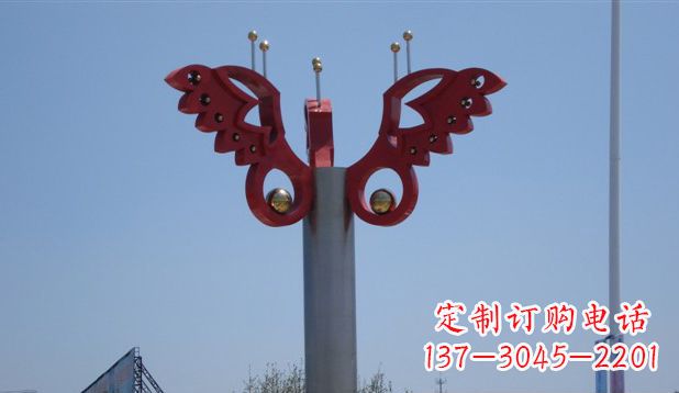 烟台广场抽象不锈钢蝴蝶雕塑