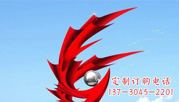 烟台传统凤凰不锈钢雕塑,带来中国传统文化的神秘气息