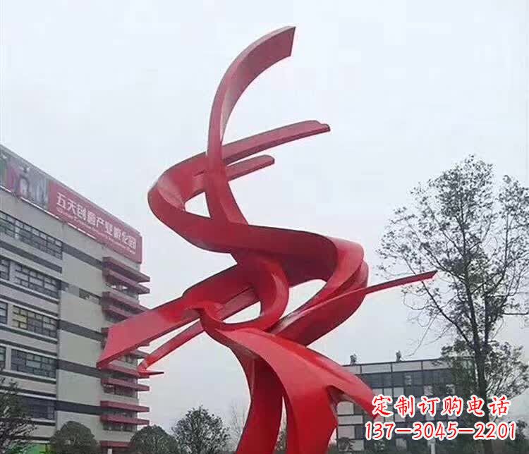 烟台广场抽象凤凰不锈钢雕塑1