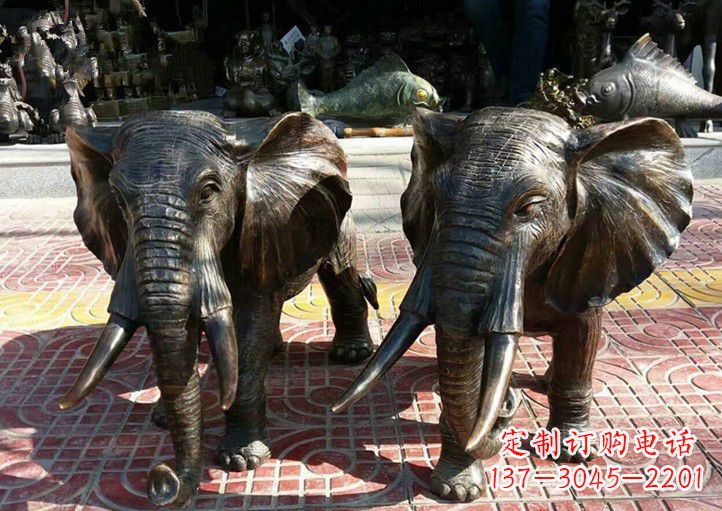 烟台广场大象铜雕