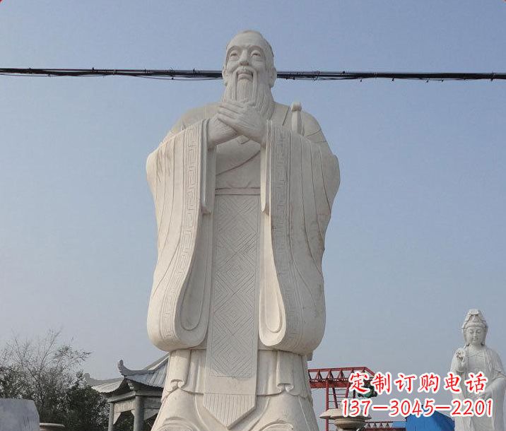 烟台雕刻传统文化——中领雕塑的大型石雕孔子