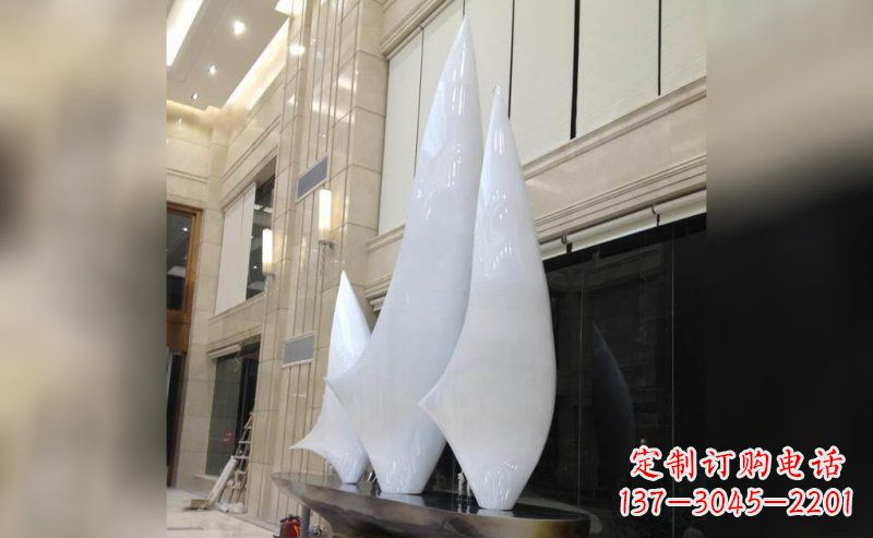烟台精美不锈钢帆船雕塑