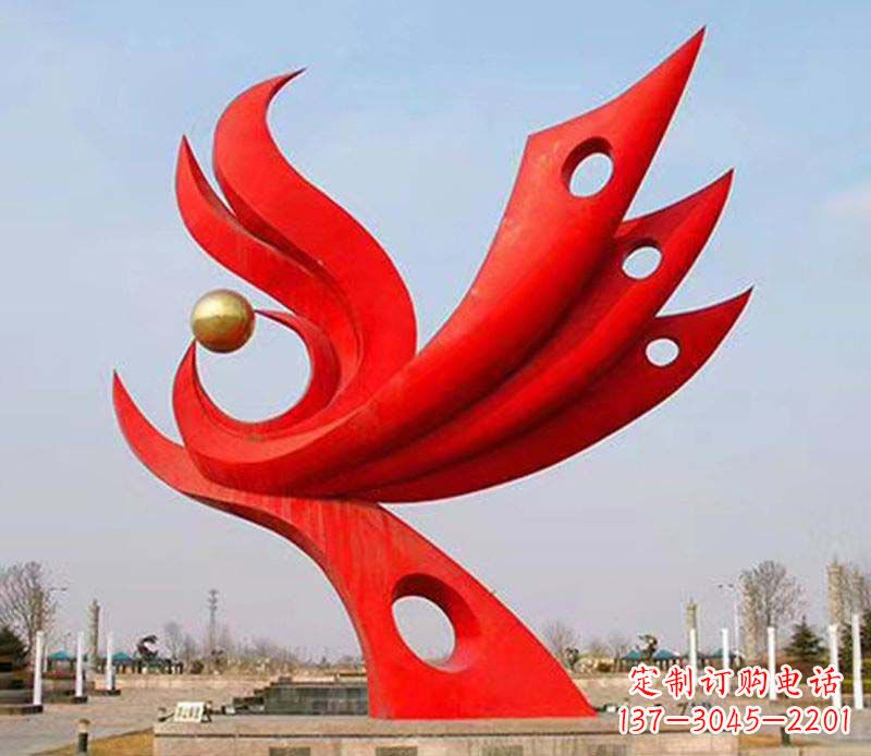 烟台中领雕塑——高质量的凤凰不锈钢雕塑