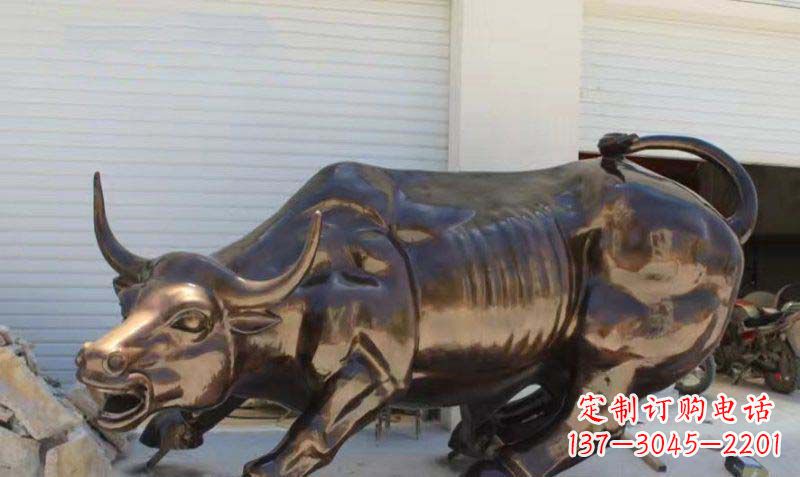 烟台广场华尔街铜牛动物铜雕-优质的动物铜雕定制