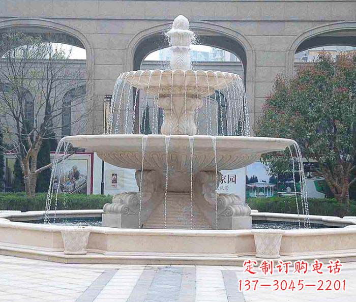烟台广场景观大型喷泉石雕