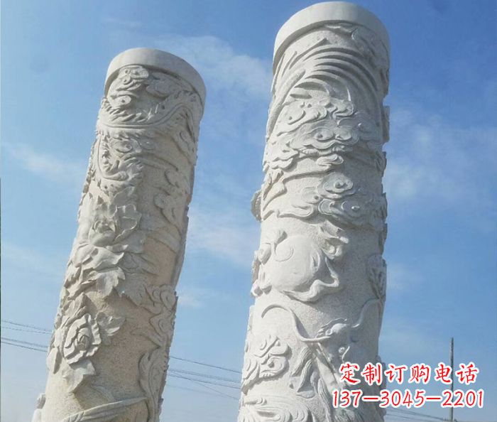 烟台广场景观龙柱石雕