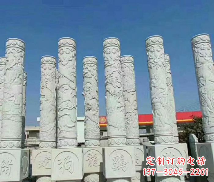 烟台广场景观十二生肖石柱 (2)