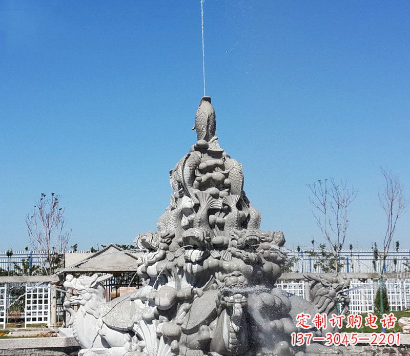 烟台令人称羡的广场龙龟喷泉石雕