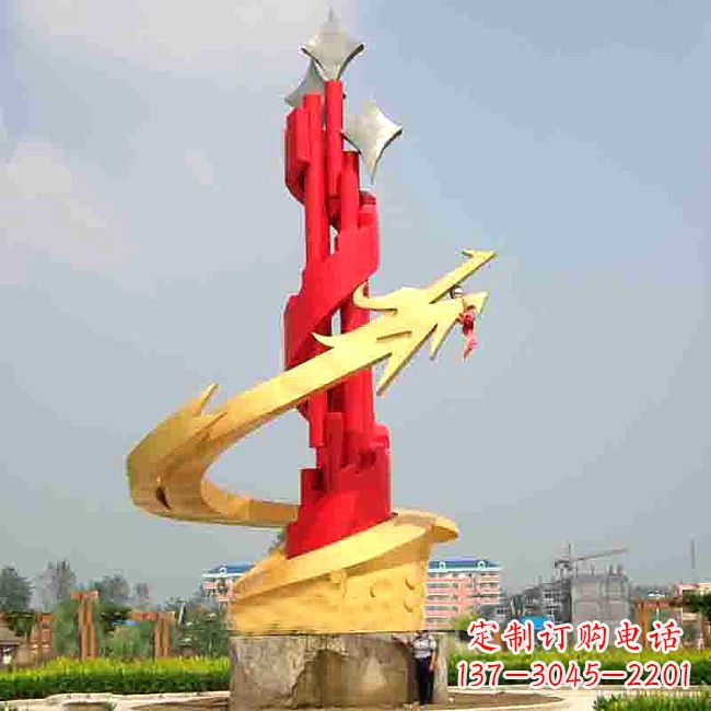 烟台中领雕塑出品的活力龙形不锈钢雕塑