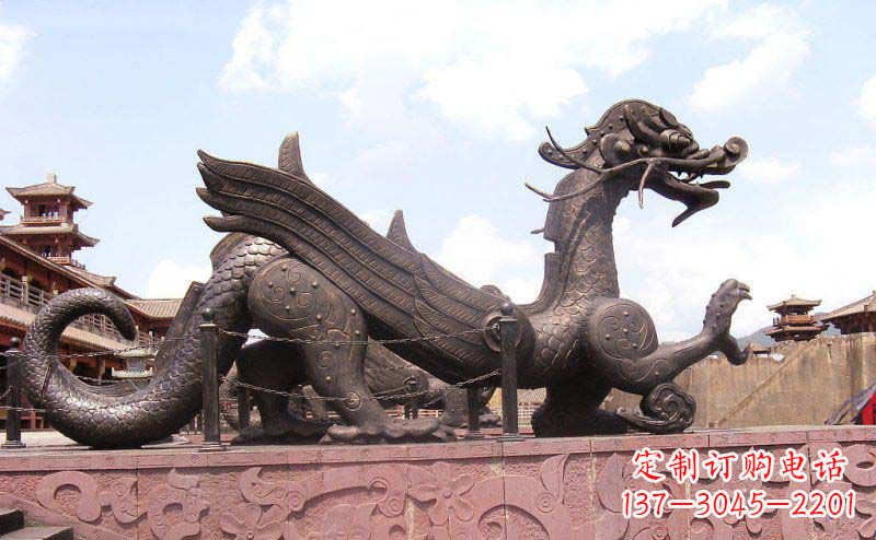 烟台广场貔貅景观铜雕