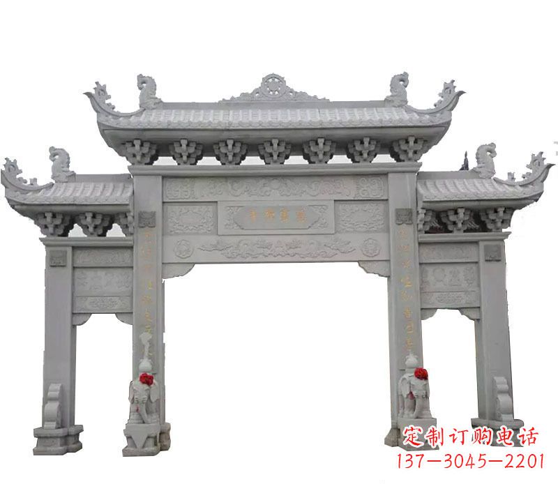 烟台广场牌坊石艺雕塑,增添非凡的景观魅力