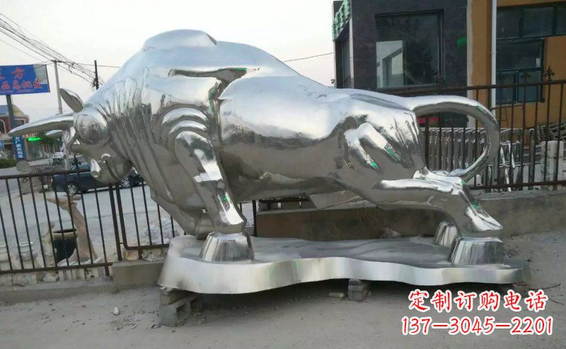 烟台独特的拓荒牛不锈钢雕塑